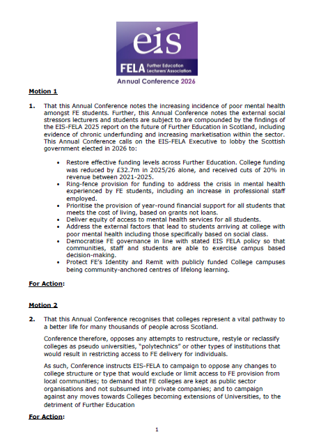 FELA resolutions front page